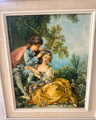 Antico quadro dipinto a mano olio su tela