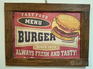 targa in legno quadro senza vetro cartello