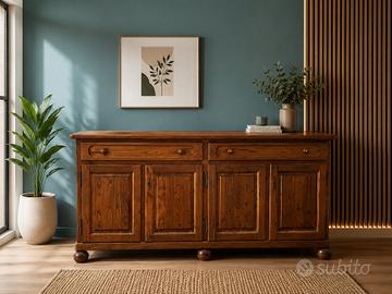 Credenza madia in legno massello stile rustico