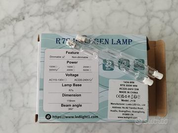 n. 2 Lampadine alogene R7S 118mm 300W 