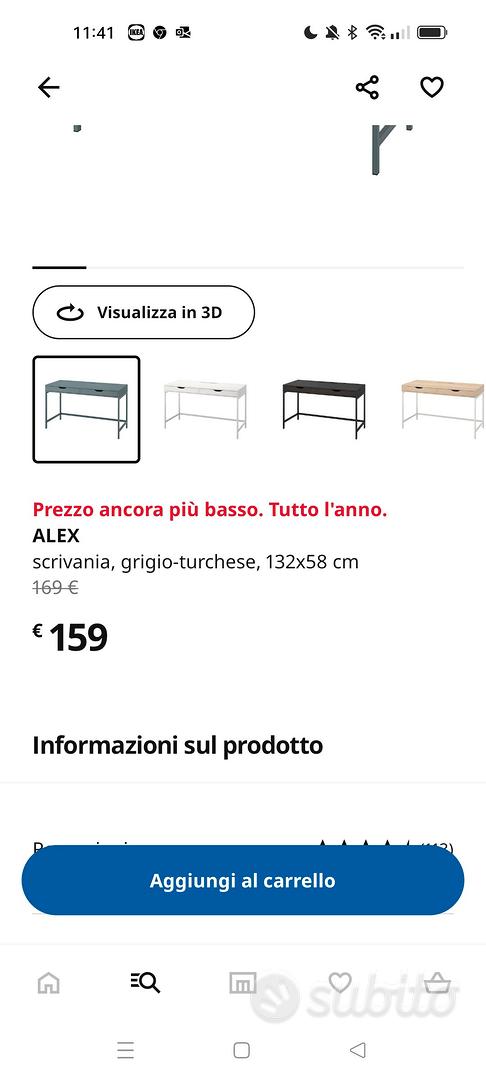ALEX scrivania, bianco, 132x58 cm - IKEA Italia