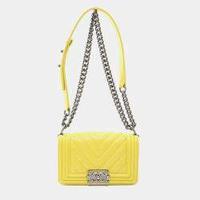 Chanel Boy Small Chevron Yellow Lambskin Shoulder