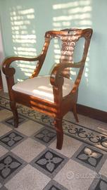 POLTRONA IN STILE CARLO X, CON BRACCIOLI