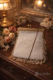 Antica borsetta da ballo perline liberty anni 20