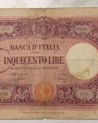 banconota 500 lire grande c fascio 31 03 1943 rara
