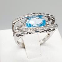 COD.740.25 ANELLO ORO BIANCO ACQUA M. BRILLANTI