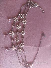 Collana Choker rosa con orecchini