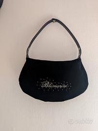 Borsa a spalla Blumarine in Velluto Nero Cristalli