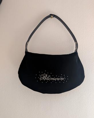 Borsa a spalla Blumarine in Velluto Nero Cristalli
