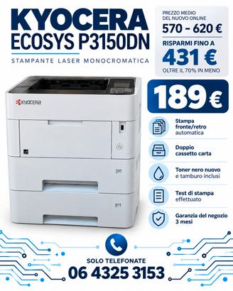 kyocera Ecosys P3150DN - Rigenerata Toner incluso