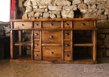 Cassettiera, mobile lavabo in cedro massello