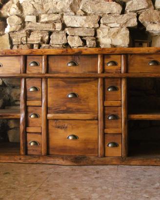 Cassettiera, mobile lavabo in cedro massello