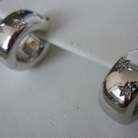 Orecchini oro bianco e brillantini