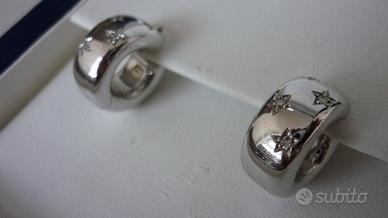 Orecchini oro bianco e brillantini