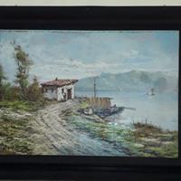 Quadro primi 900 paesaggio sul lago