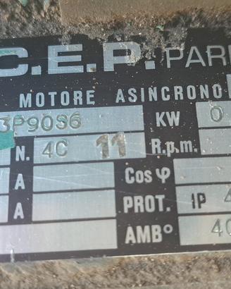 Motore Elettrico Asincrono Monofase C.E.P. Parma