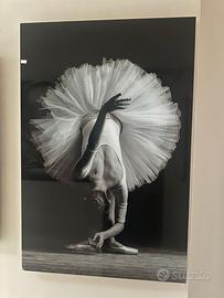 Quadro in vetro raffigurante ballerina 100x150