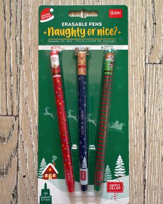 Legami Set 3 Penne Natale 2024 Naughty or Nice