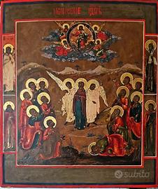 Antica icona russa "Ascensione di Cristo "