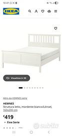 Letto Hemnes bianco ikea matrimoniale