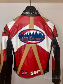 Giacca in pelle vintage motor racing