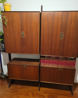 Rara libreria in teak anni '60, Vittorio Dassi