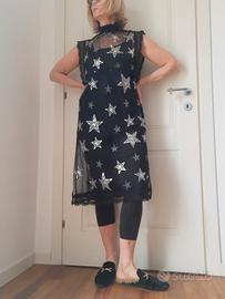 abito in tulle e stelle argento