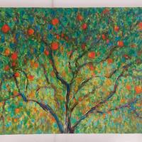 Quadro moderno olio su tela Aranceto 