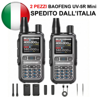 2 PEZZI BAOFENG UV-5R MINI GRIGIO WALKIE TALKIE