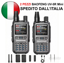 2 PEZZI BAOFENG UV-5R MINI GRIGIO WALKIE TALKIE
