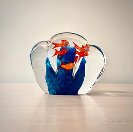 Scultura acquario in vetro di Murano