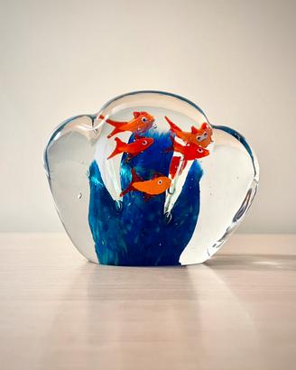 Scultura acquario in vetro di Murano