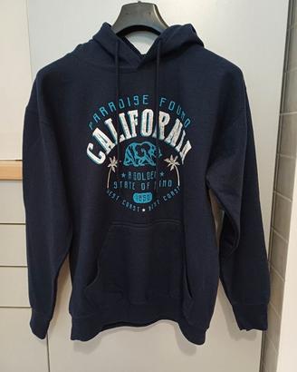 Felpa con cappuccio Blu. California. Tg.M