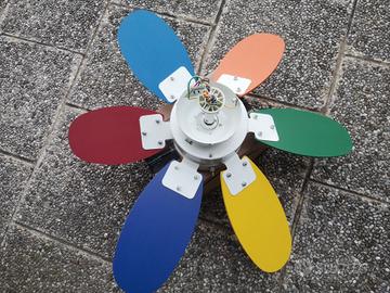 Ventilatore e lampadario da soffitto, multicolore,