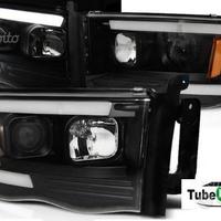 Fari anteriori tube led dodge ram 02-06 neri