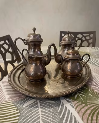 Servizio da Tè e Caffè Vintage in Peltro