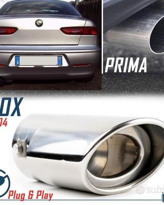 TERMINALE di Scarico per ALFA 156 Cromato Ovale