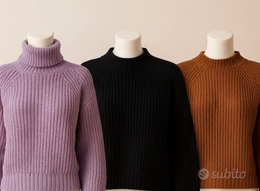 Set 3 maglioni ZUIKI – colori lilla, nero e marron