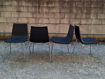 Set 4 Sedie Moderne Nere