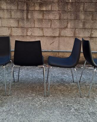 Set 4 Sedie Moderne Nere