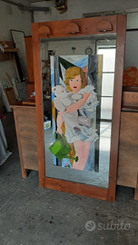 Attaccapanni a specchio dipinto a mano