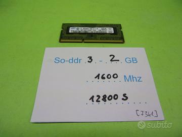 Memoria SO-DIMM DDR3 2 Gbyte, 1600 Mhz, PC3-12800