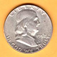 USA -  1/2 Dollar 1952 Franklin  Silver, argent