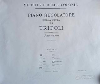 Copie piano regolatore Tripoli e mappa della Libia