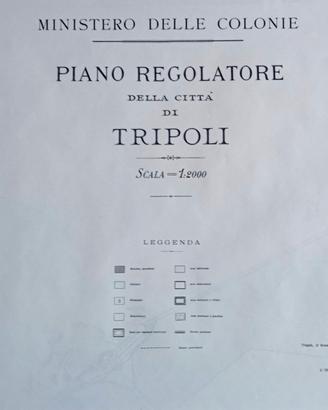 Copie piano regolatore Tripoli e mappa della Libia