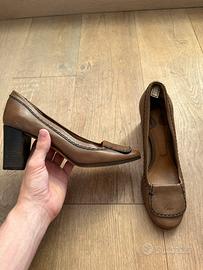 Décolleté Chloé in pelle marrone