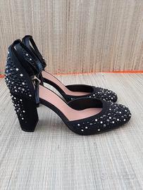 max & co decollete n. 39 nere con apllicazioni