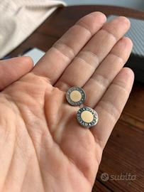 Orecchini Bulgari argento e beige