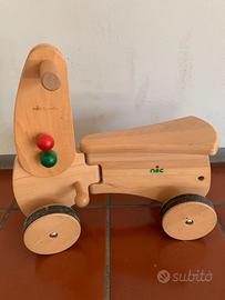 Cavalcabile triciclo legno naturale Nic CombiCar