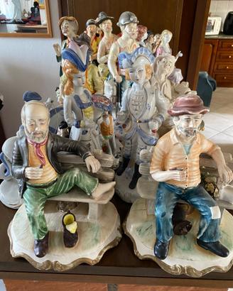 Statuine miste decorative ceramica, resina e gesso